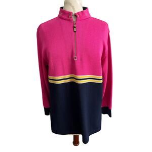 St John Sport Color Block 1/2 Zip Pullover Sweater Petite Small